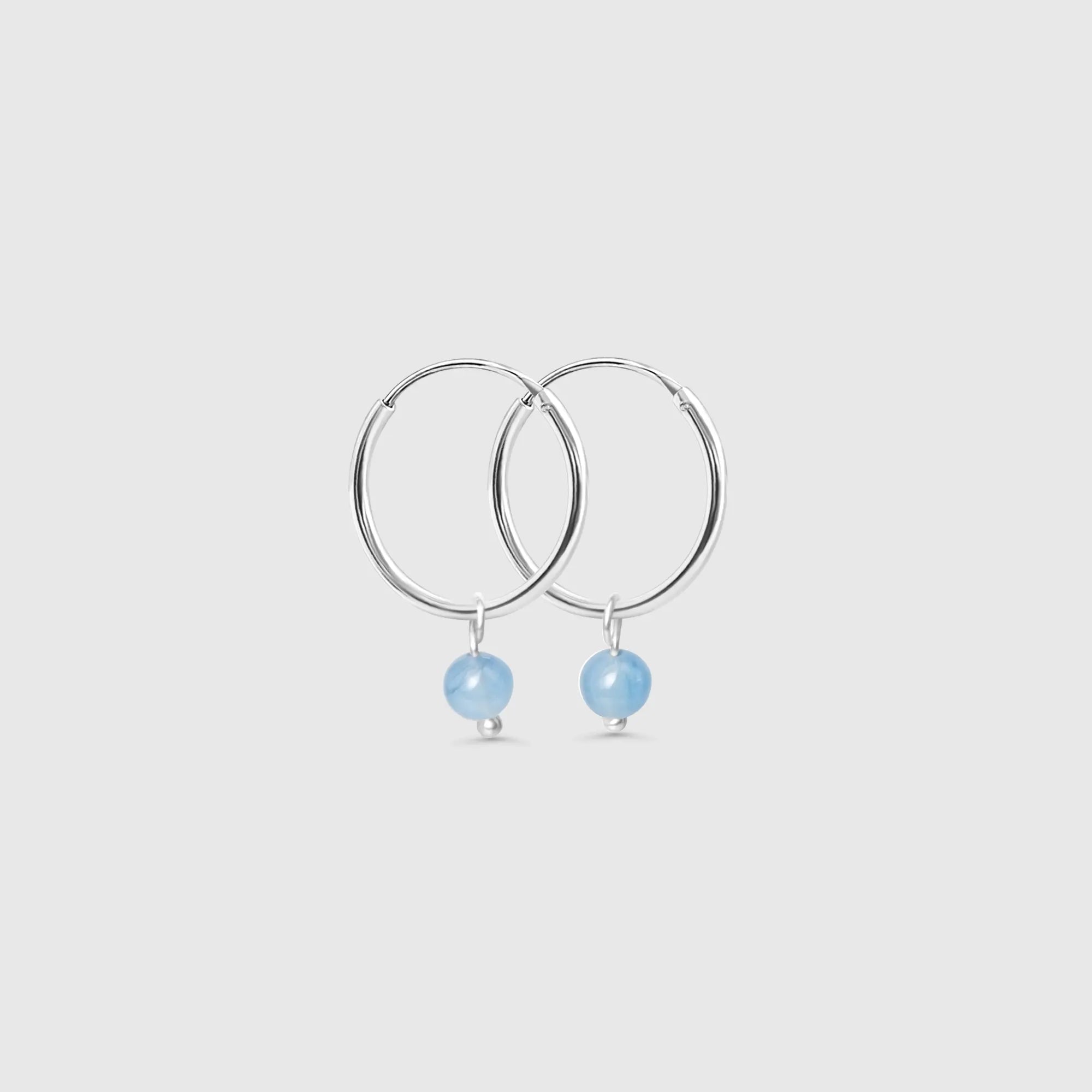 gemstone & pearl hoop