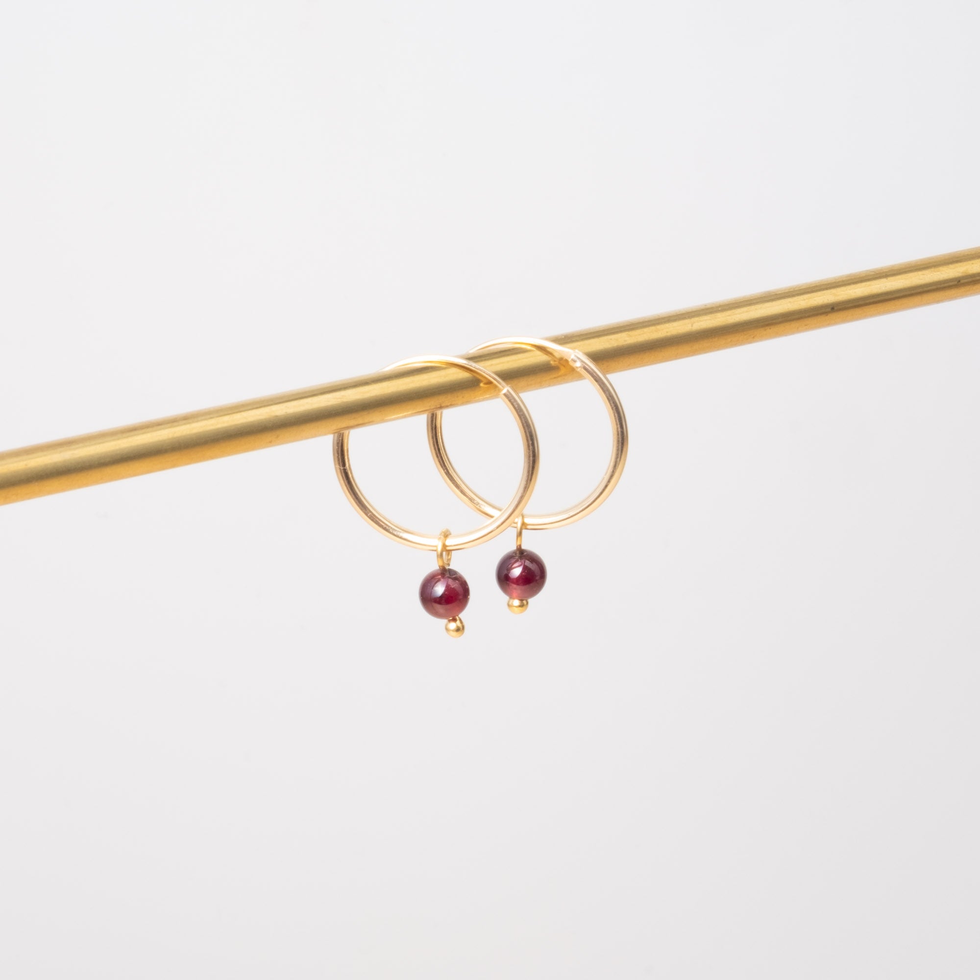 gemstone & pearl hoop