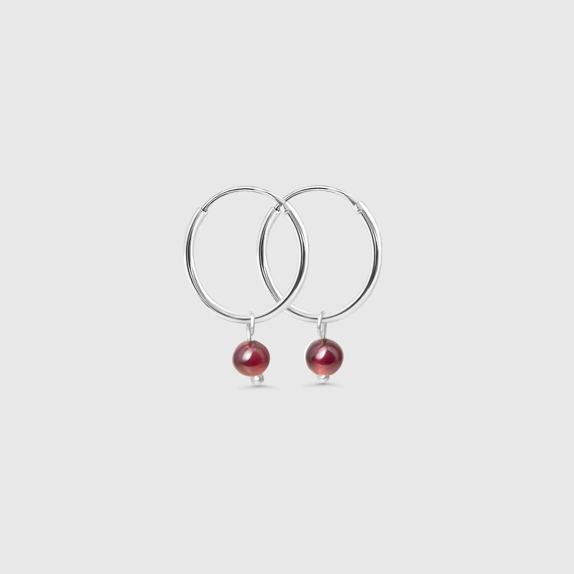 gemstone & pearl hoop
