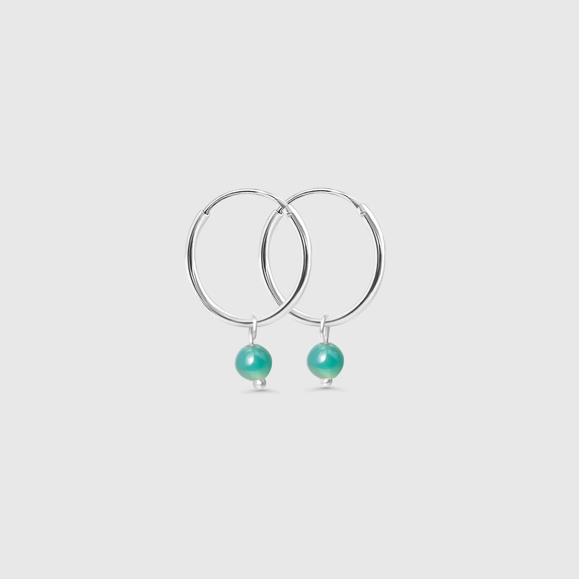 gemstone & pearl hoop