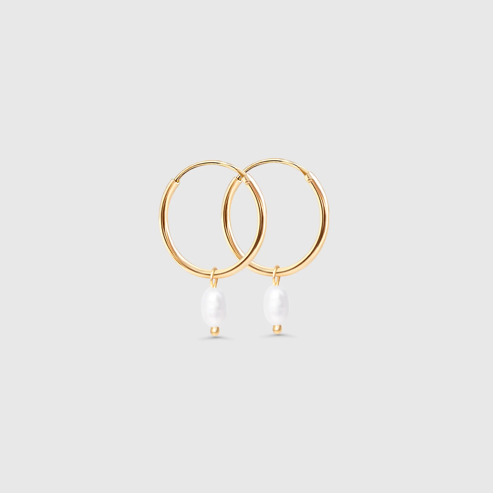 gemstone & pearl hoop