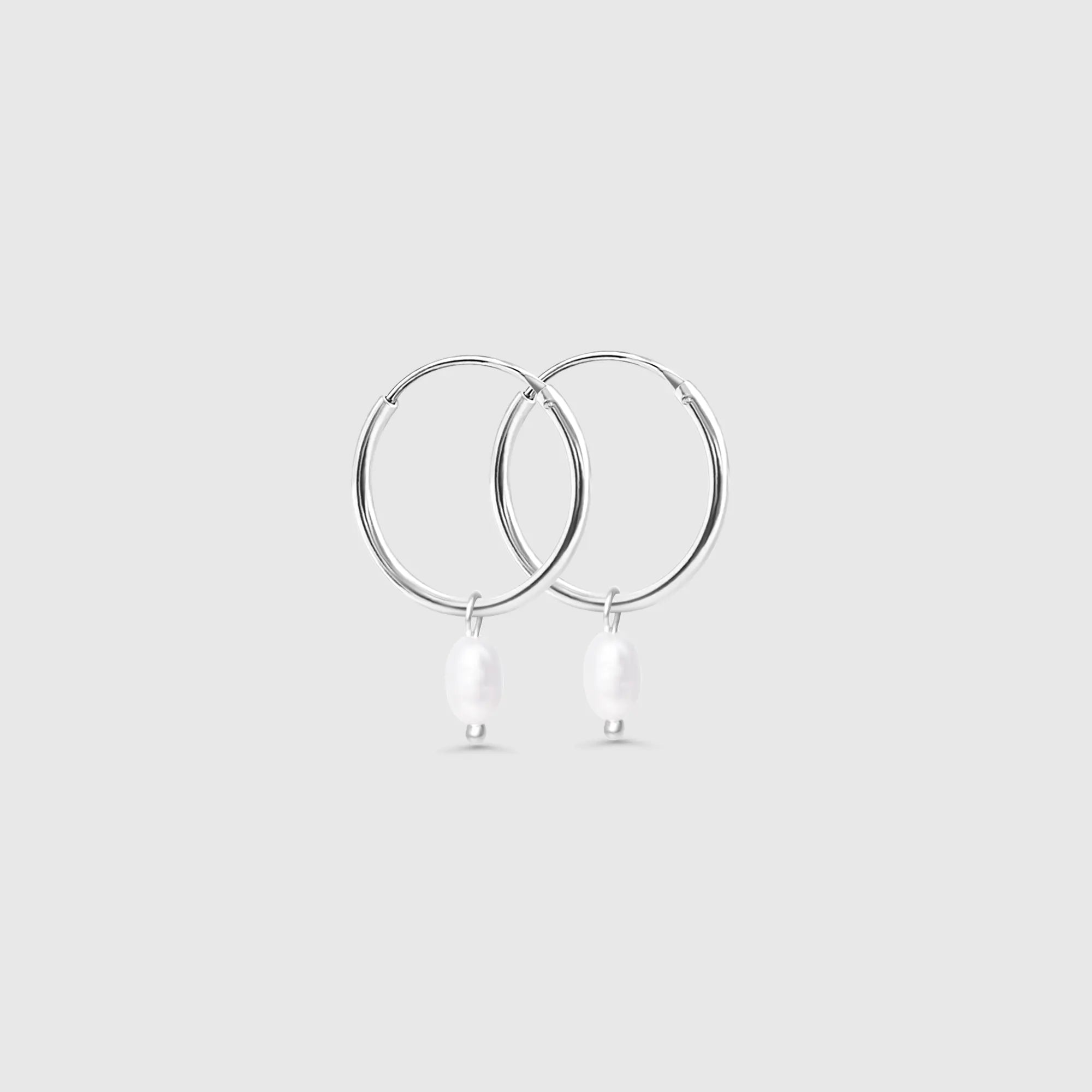 gemstone & pearl hoop