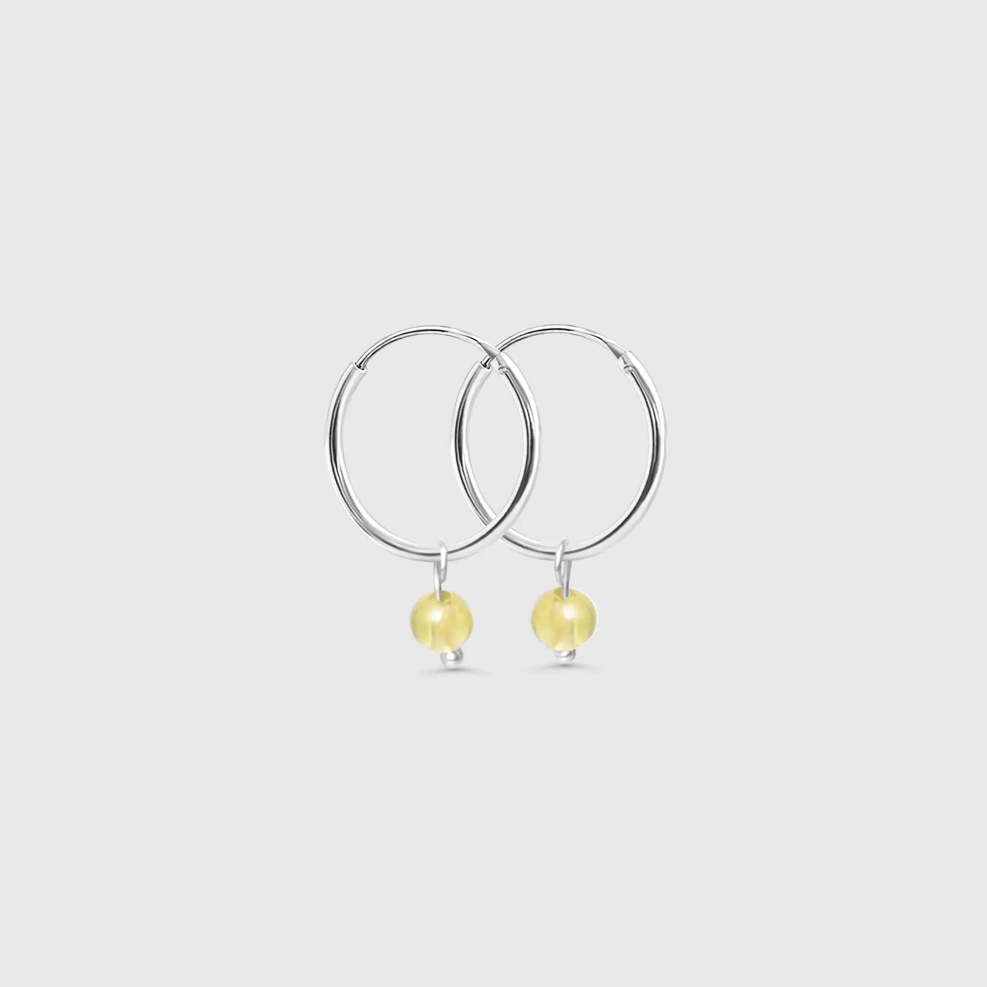 gemstone & pearl hoop