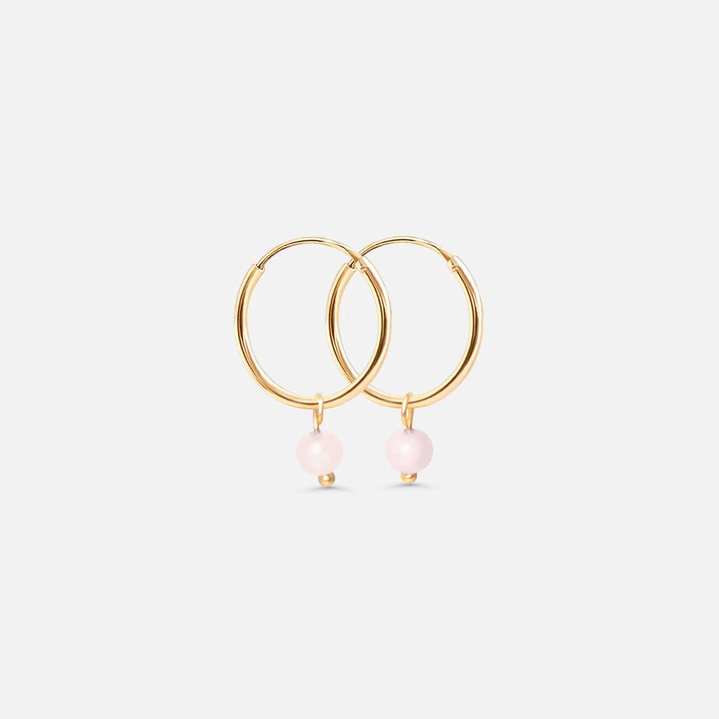 gemstone & pearl hoop