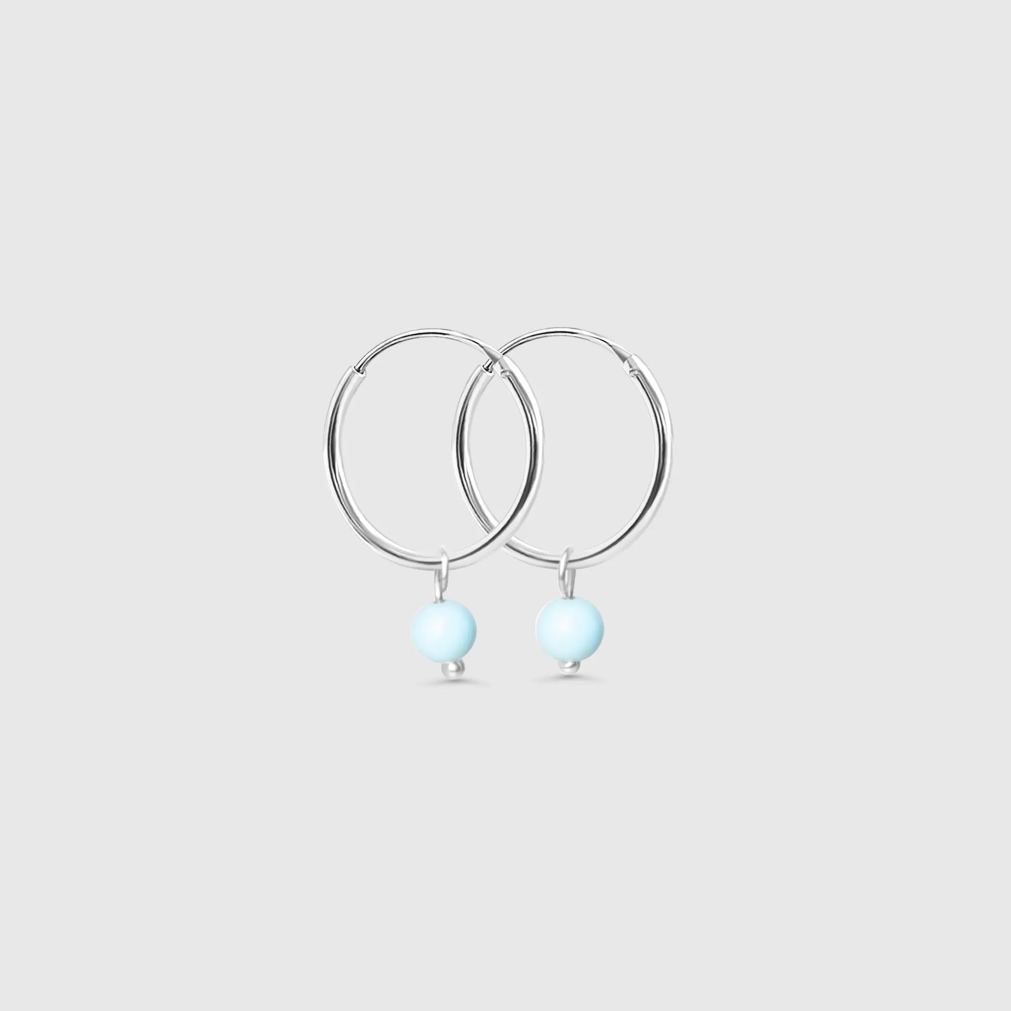 gemstone & pearl hoop