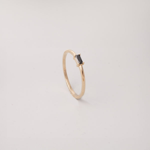 black baguette ring gold