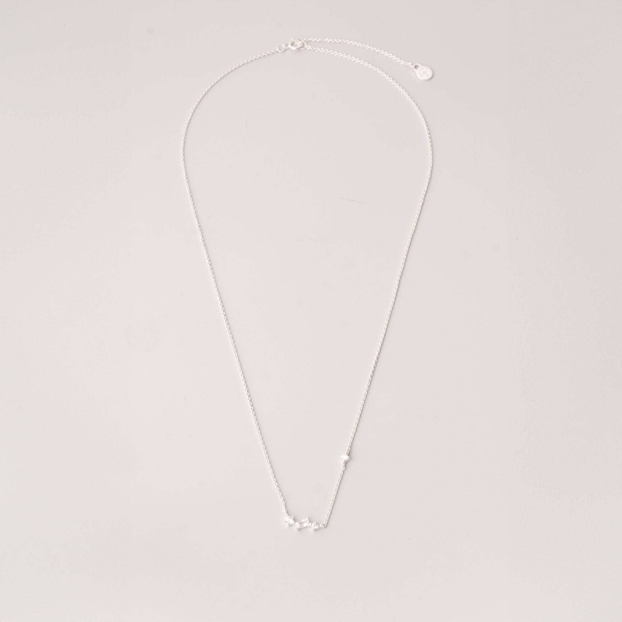 sparkle baguette necklace silber