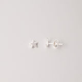 moon and star studs silber