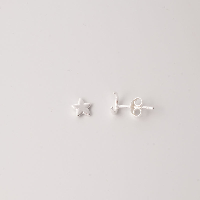 moon and star studs silber