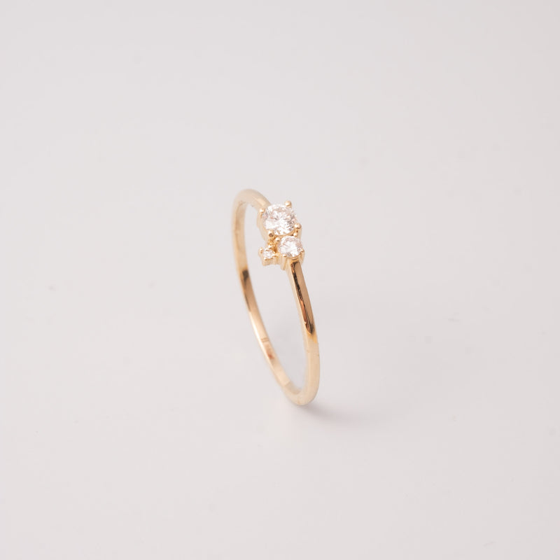the trio engagement ring | solid gold