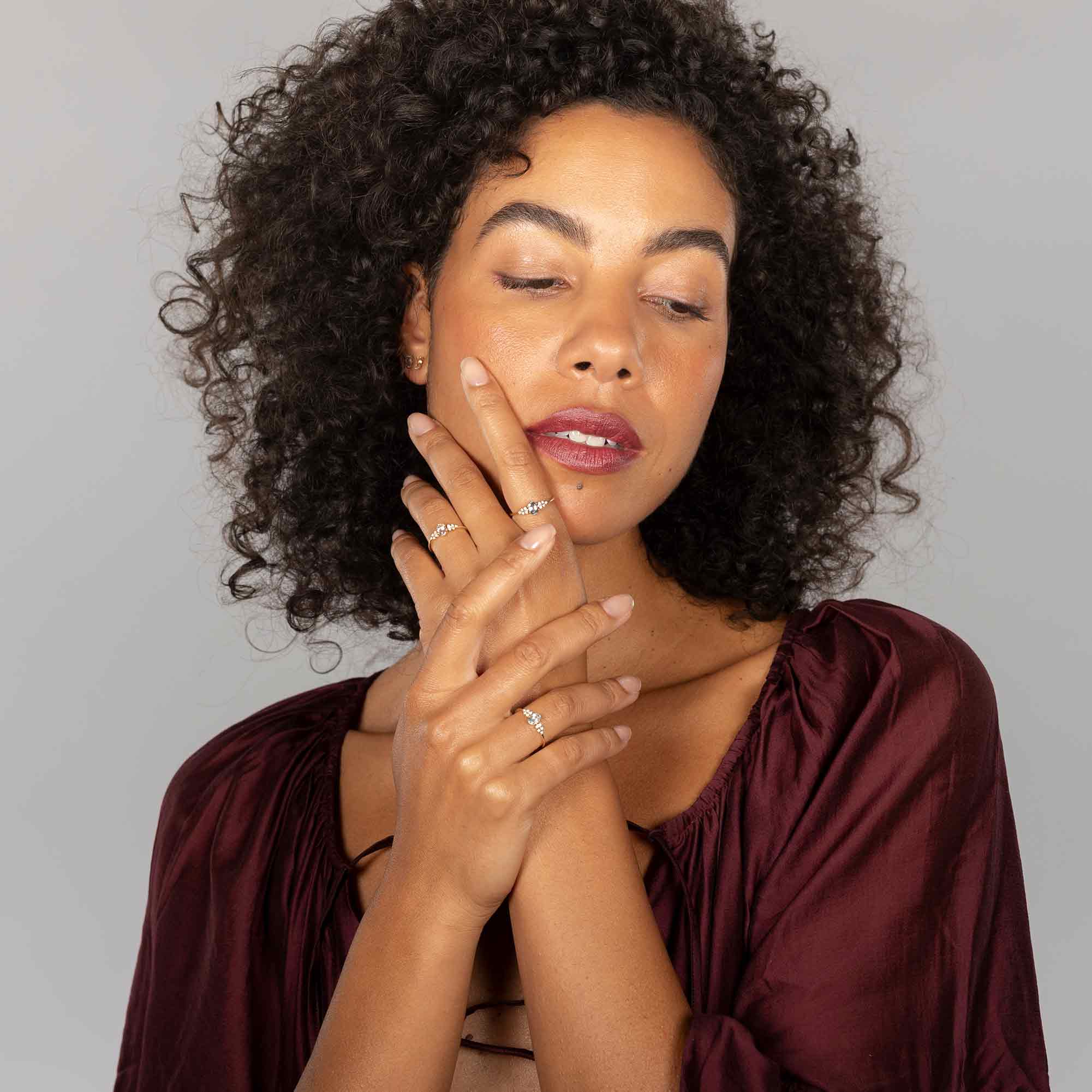 Engagement ring iconic aquamarine diamond solid gold