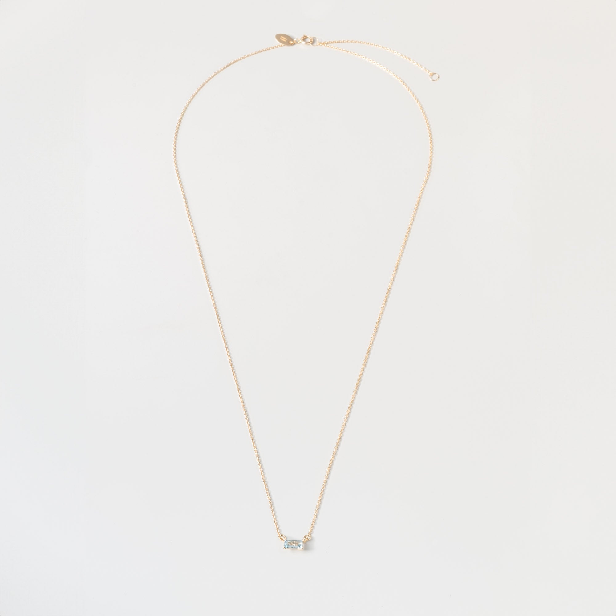 colored baguette necklace | solid gold
