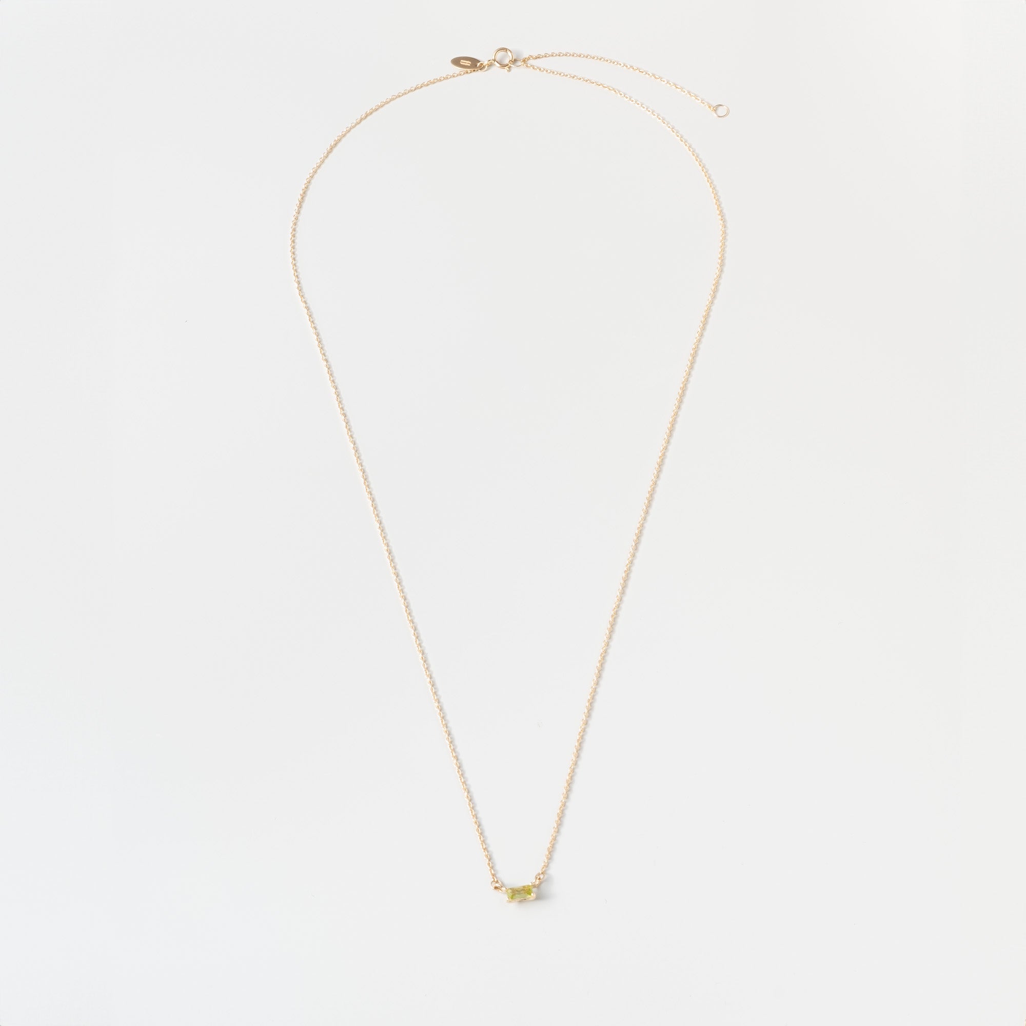 colored baguette necklace | solid gold