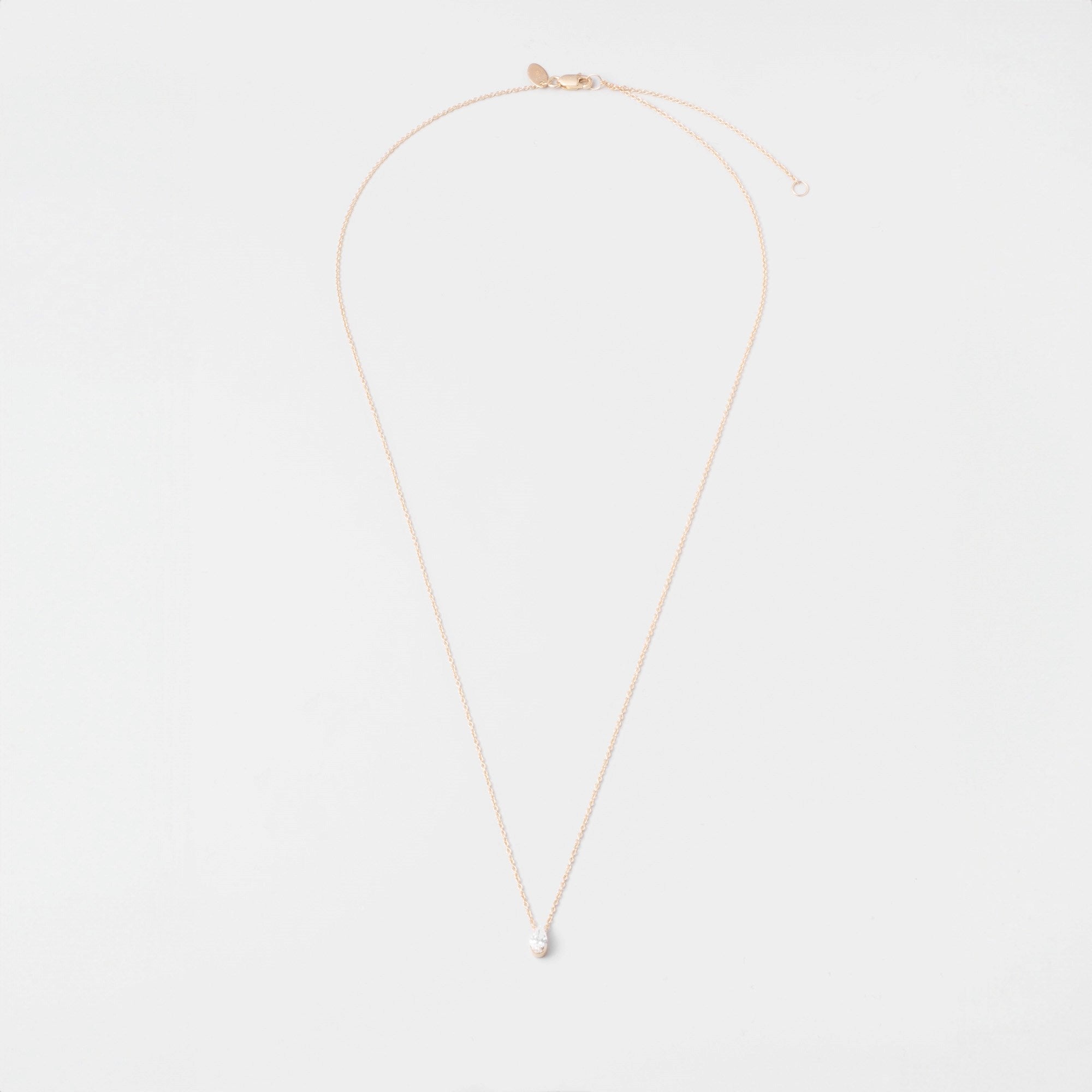 drop diamond necklace | solid gold