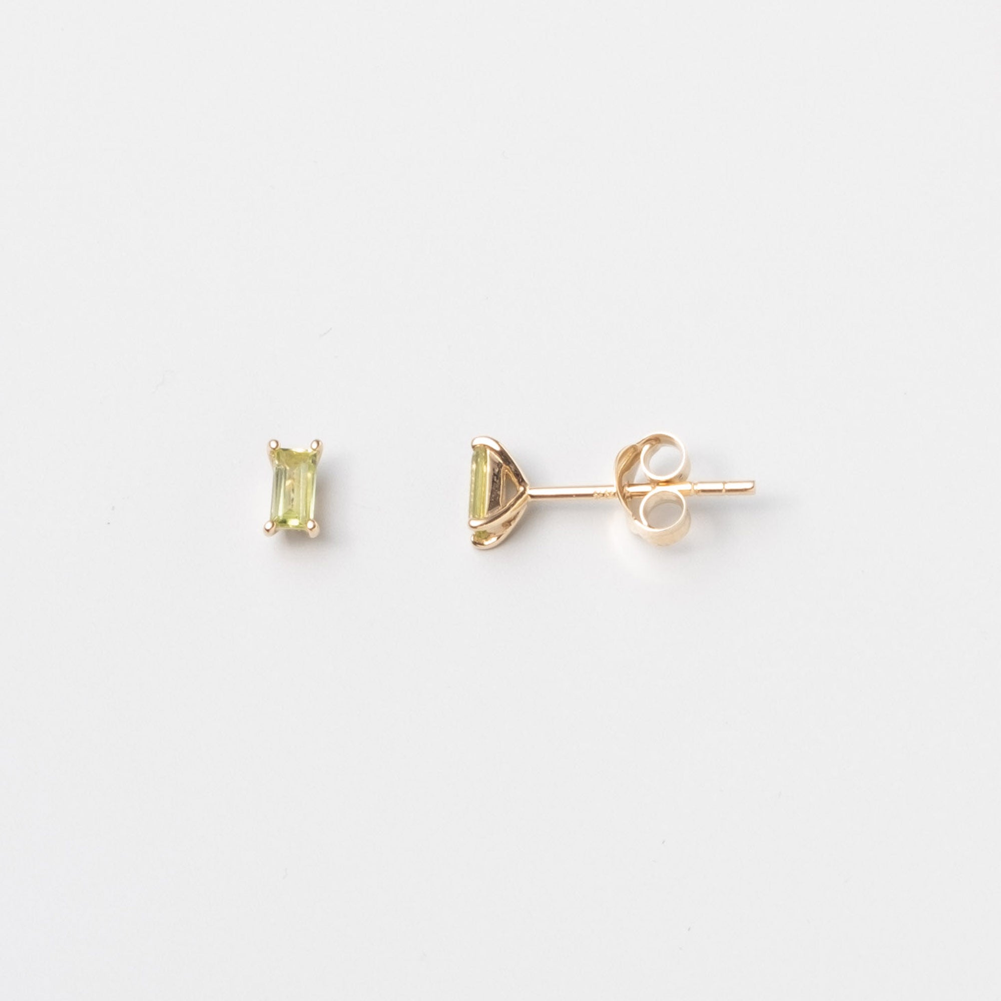 colored baguette stud | solid gold