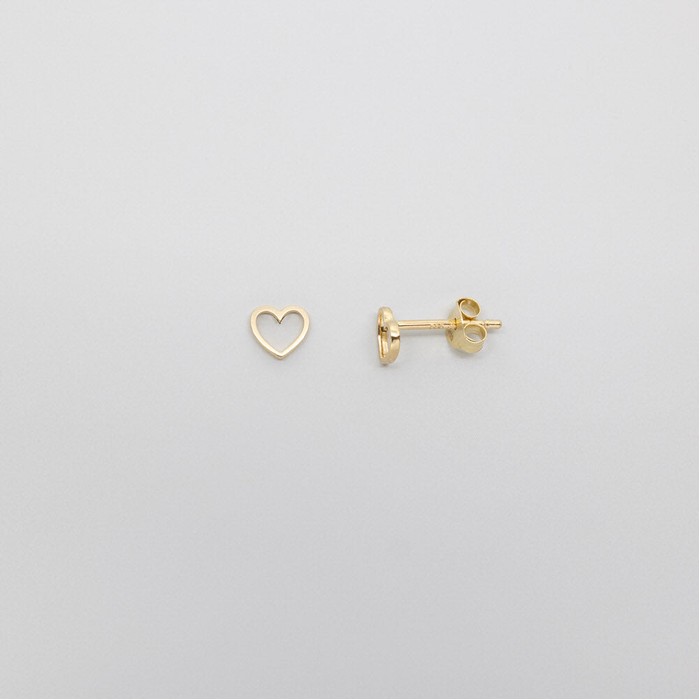 open heart stud | solid gold