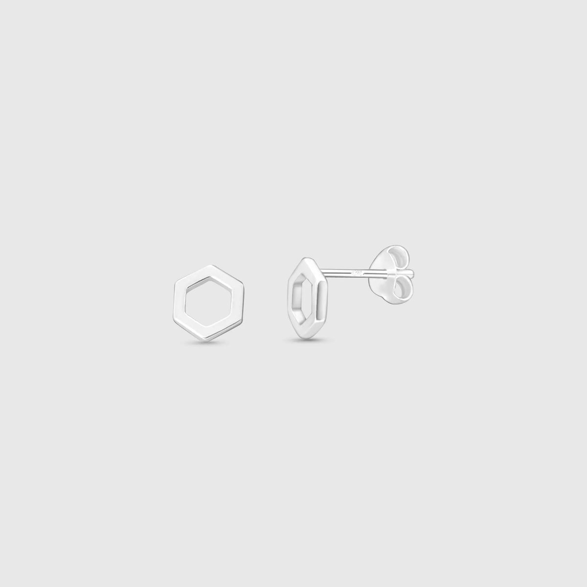 open hexagon stud