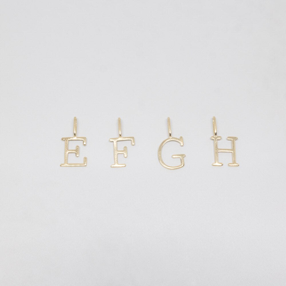 letter necklace charm | solid gold