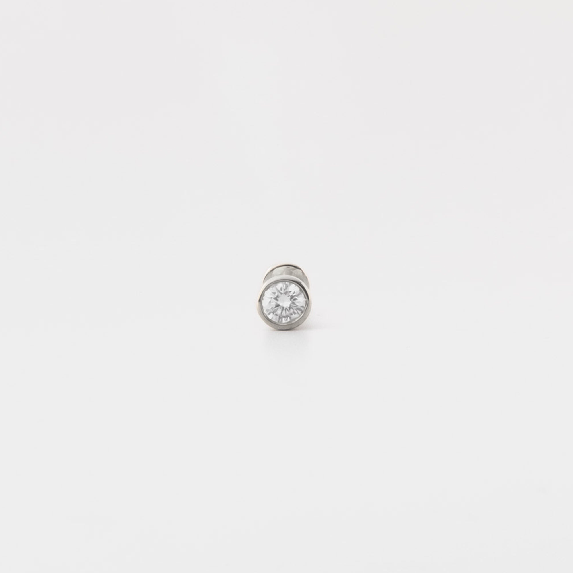 bezel diamond helix stud | solid gold