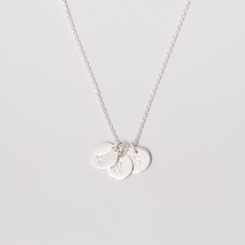 shiny disc necklace - M/L - personalized triple disc