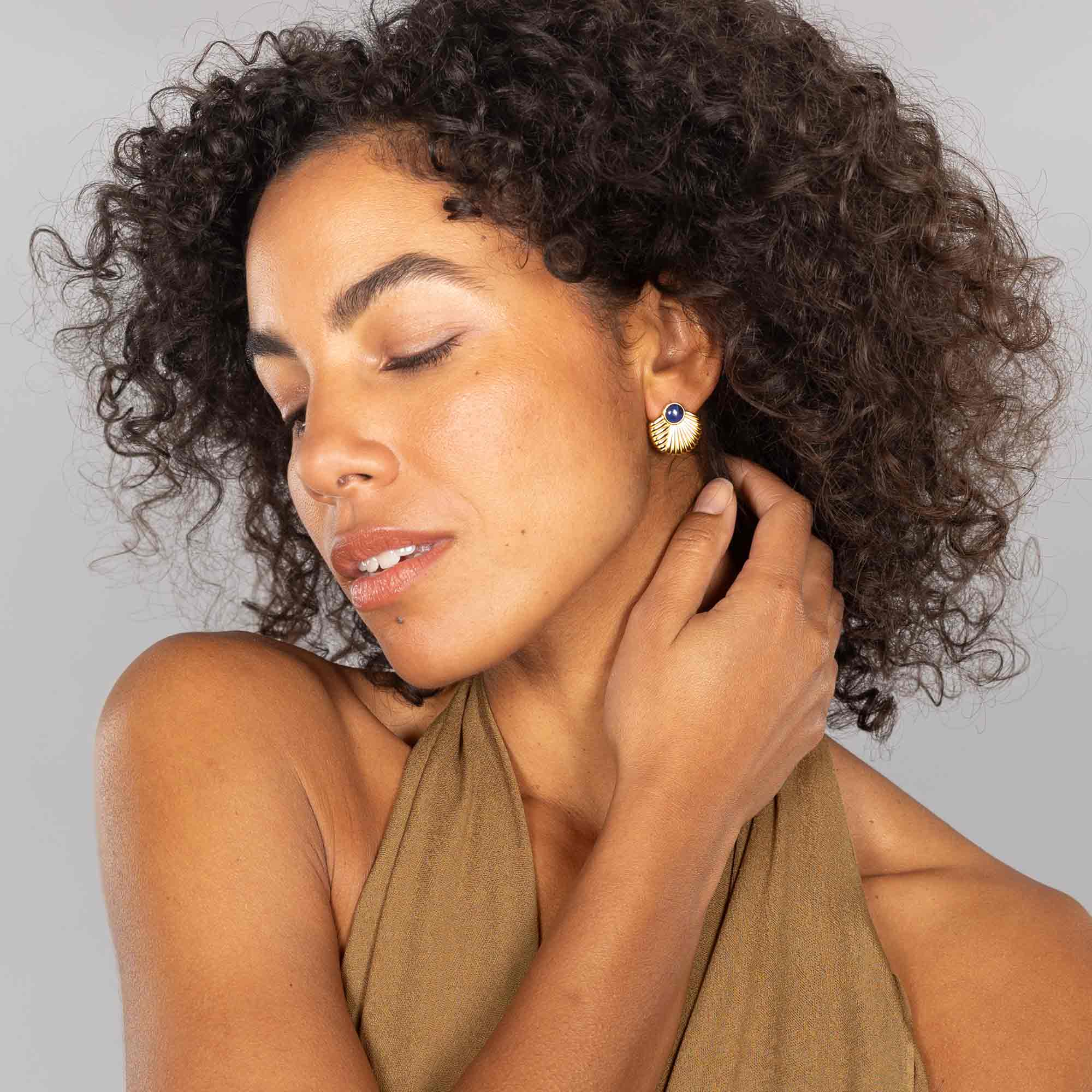 Ohrstecker bold half sun lapislazuli worlds origins wolfgang joop