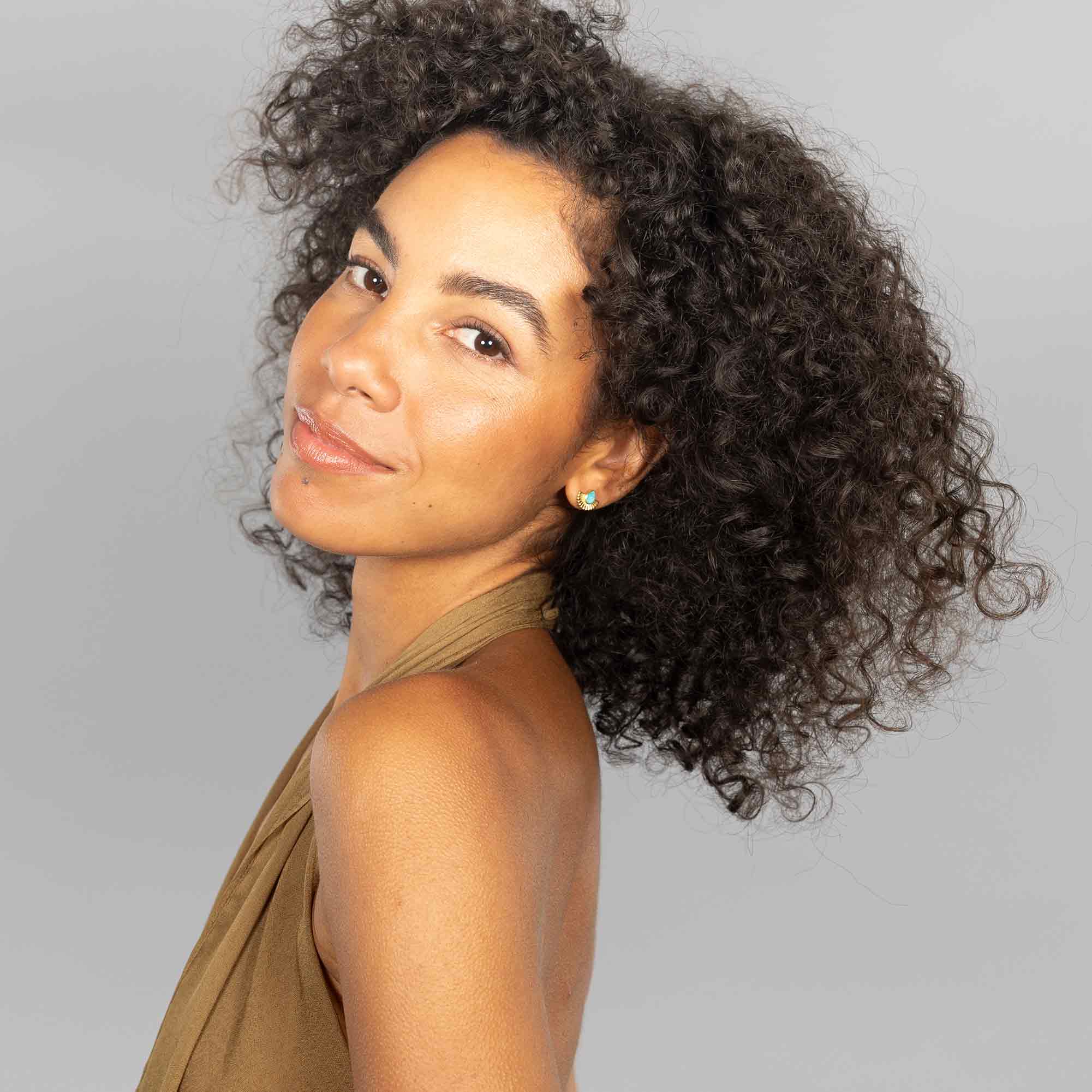 Ohrstecker halbe Sonne mit Türkis worlds origins wolfgang joop