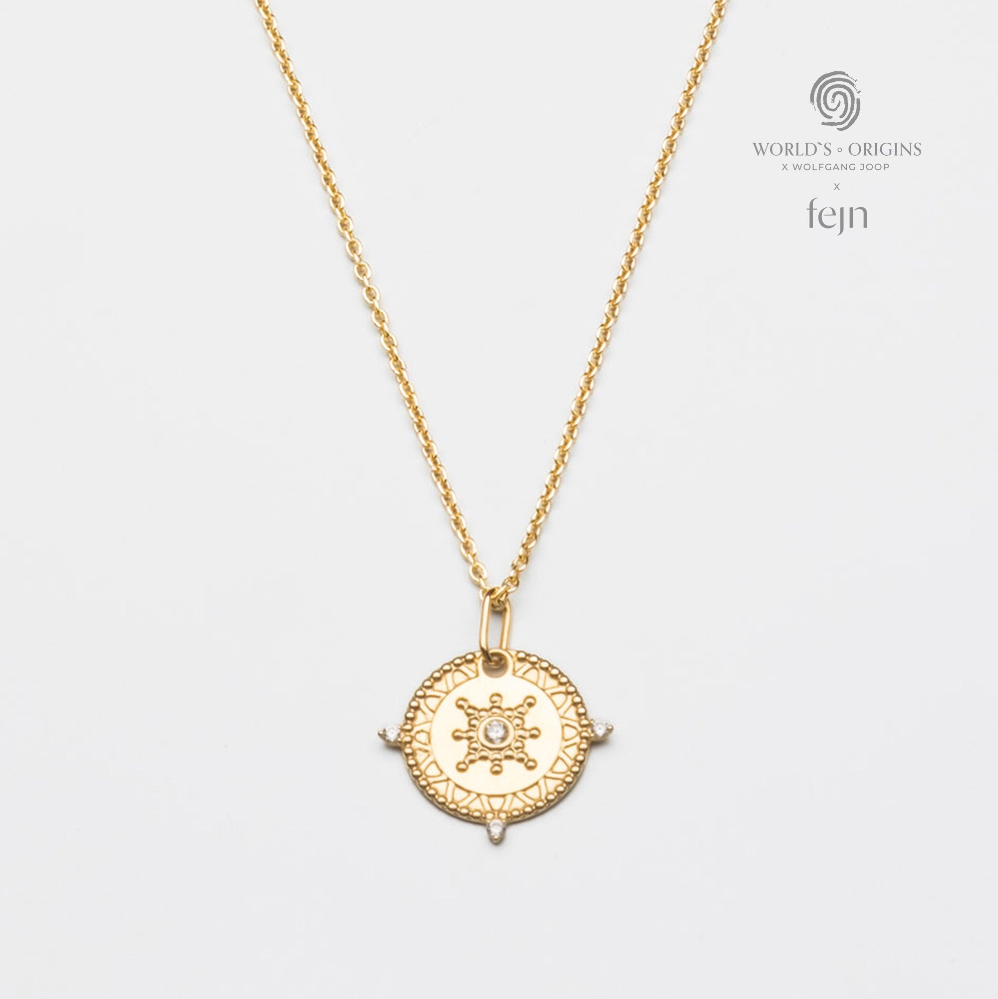 mystic diamond sun necklace | solid gold