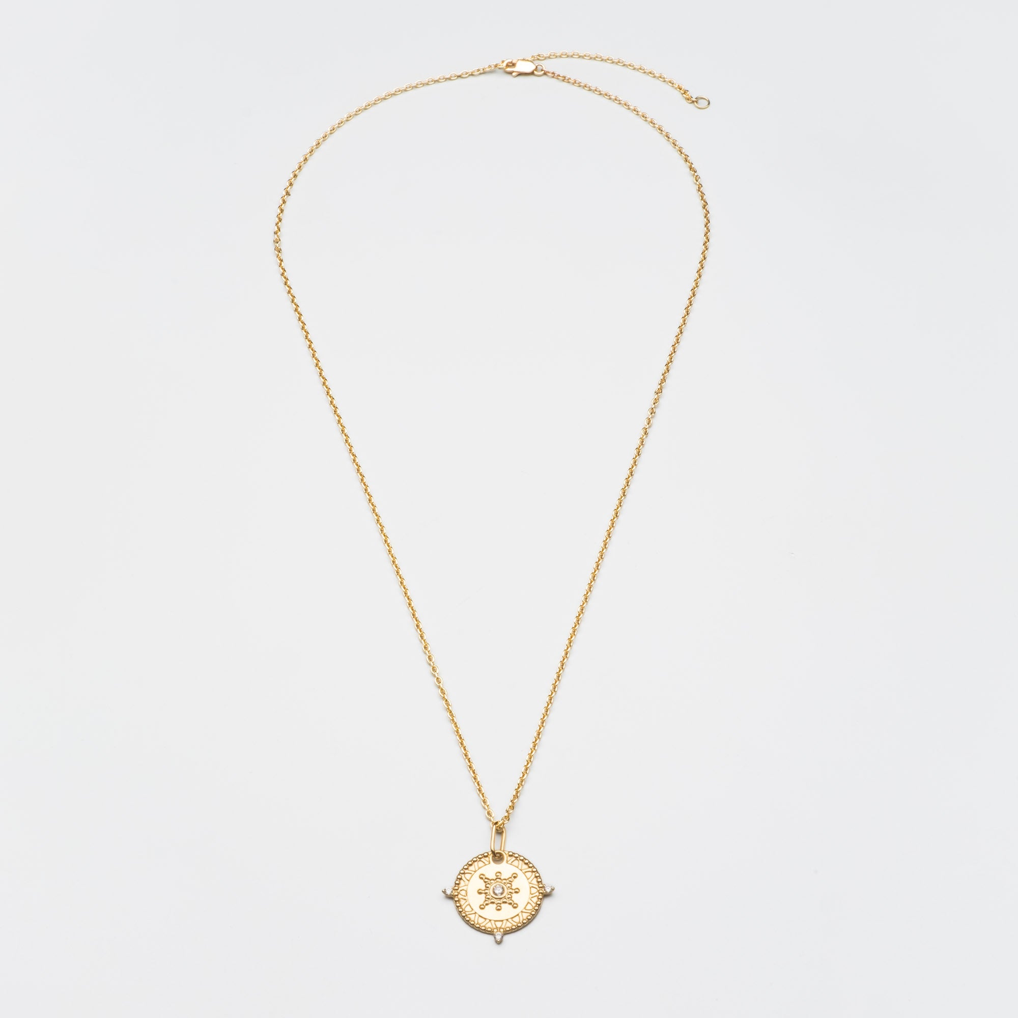 mystic diamond sun necklace | solid gold