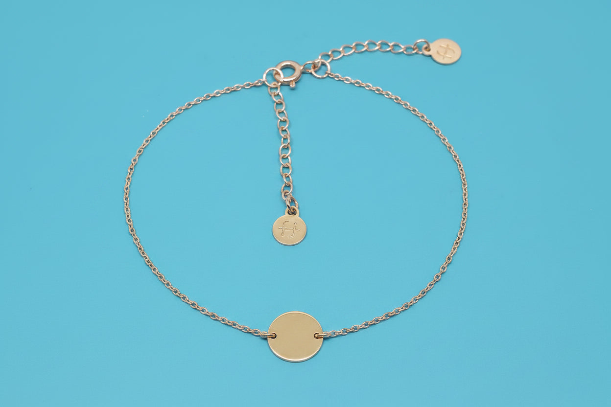 Armband disc mit rundem Plättchen 24K roségold vergoldet
