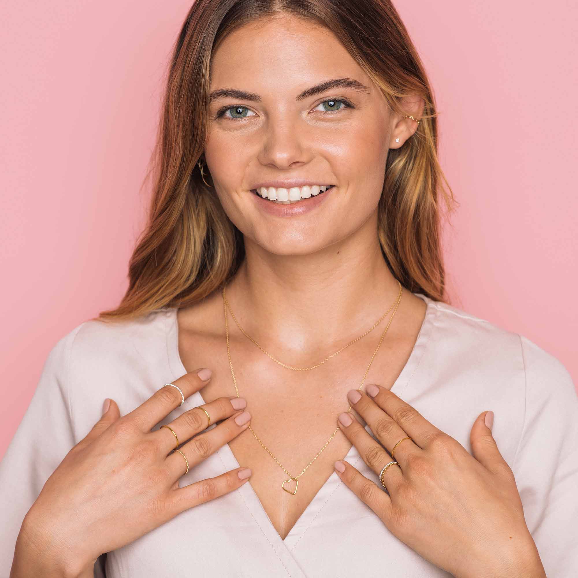 open heart necklace - M / L