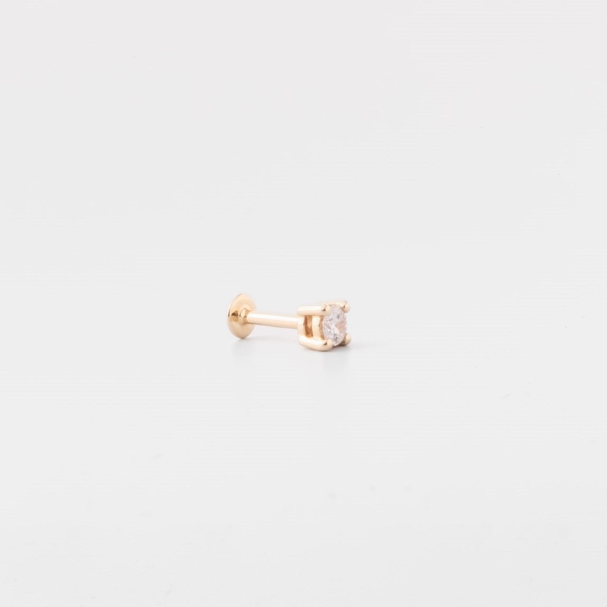 diamond helix stud | solid gold