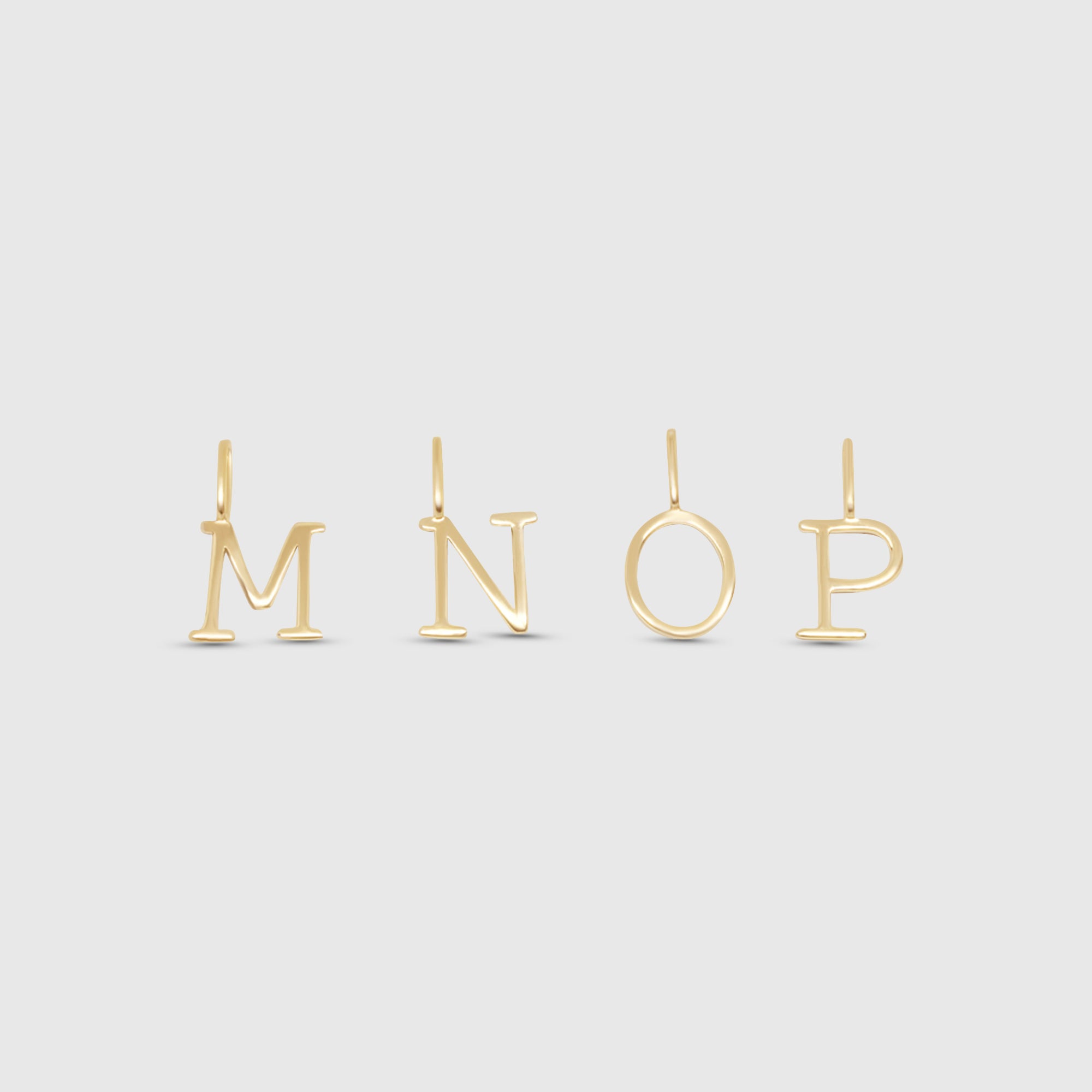 letter necklace charm | solid gold