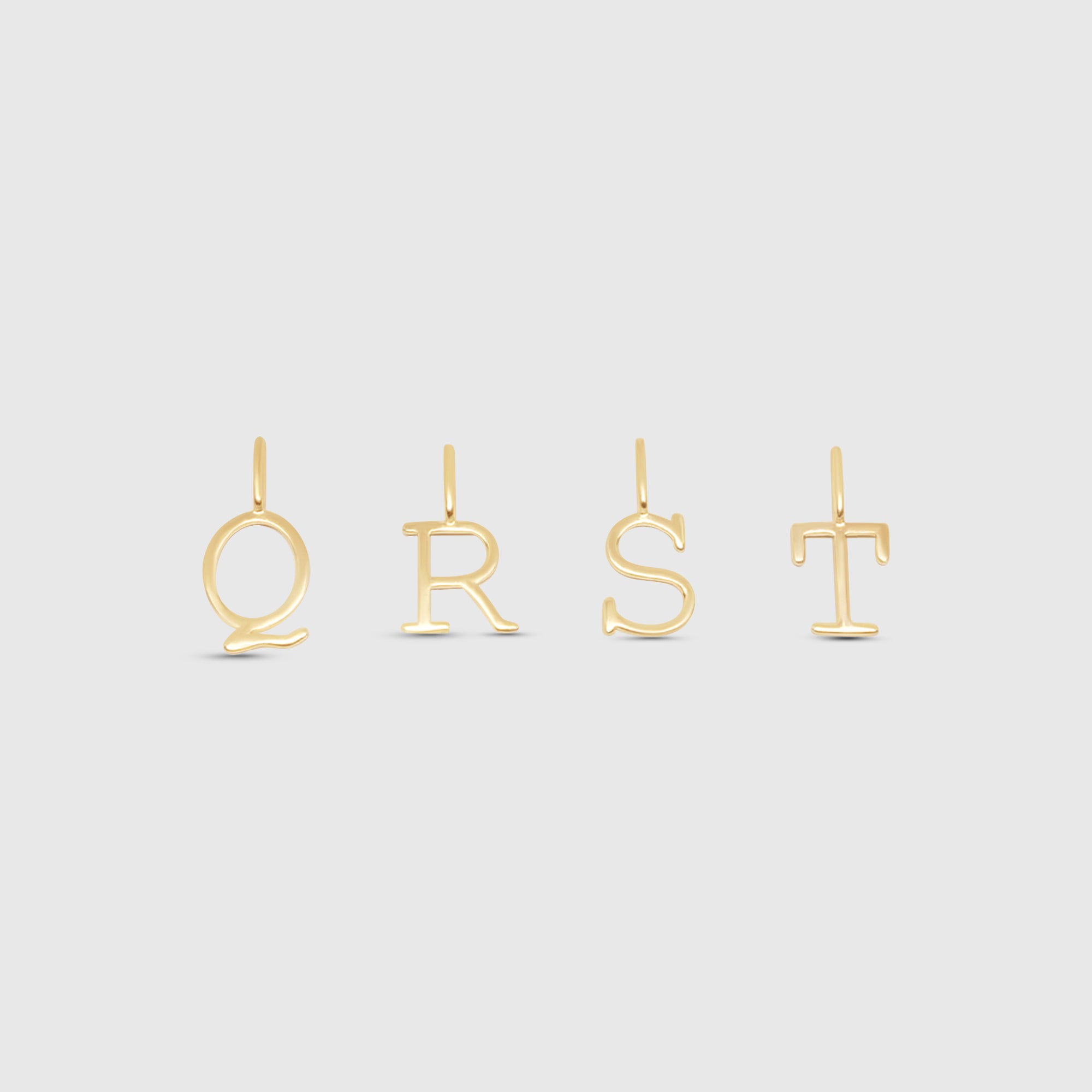 letter necklace charm | solid gold