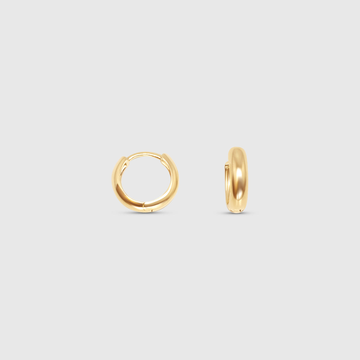 shiny huggie | solid gold