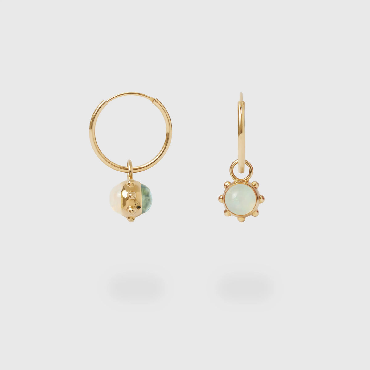 opal & blue topaz sun charm | solid gold