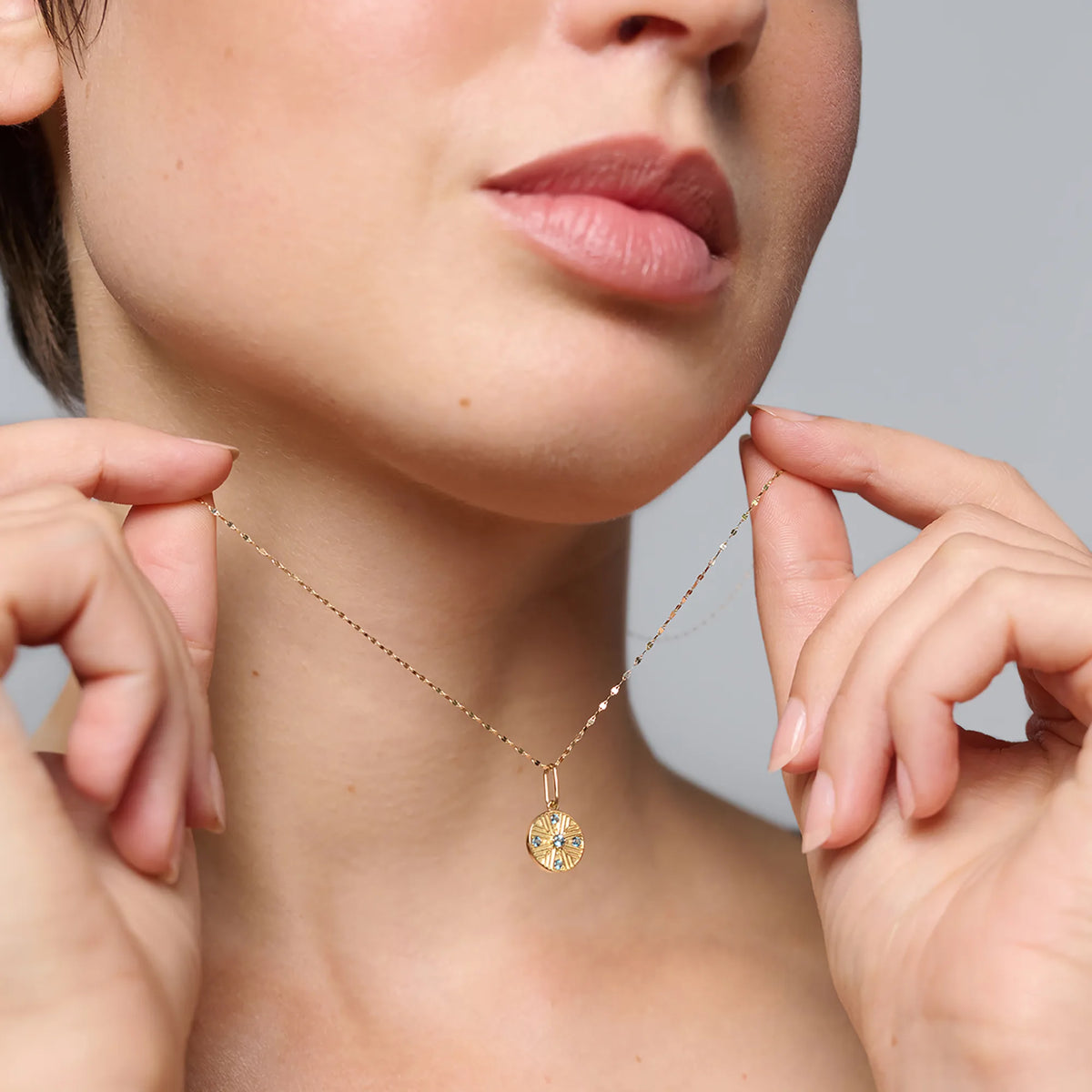 tiny anchor chain necklace | solid gold