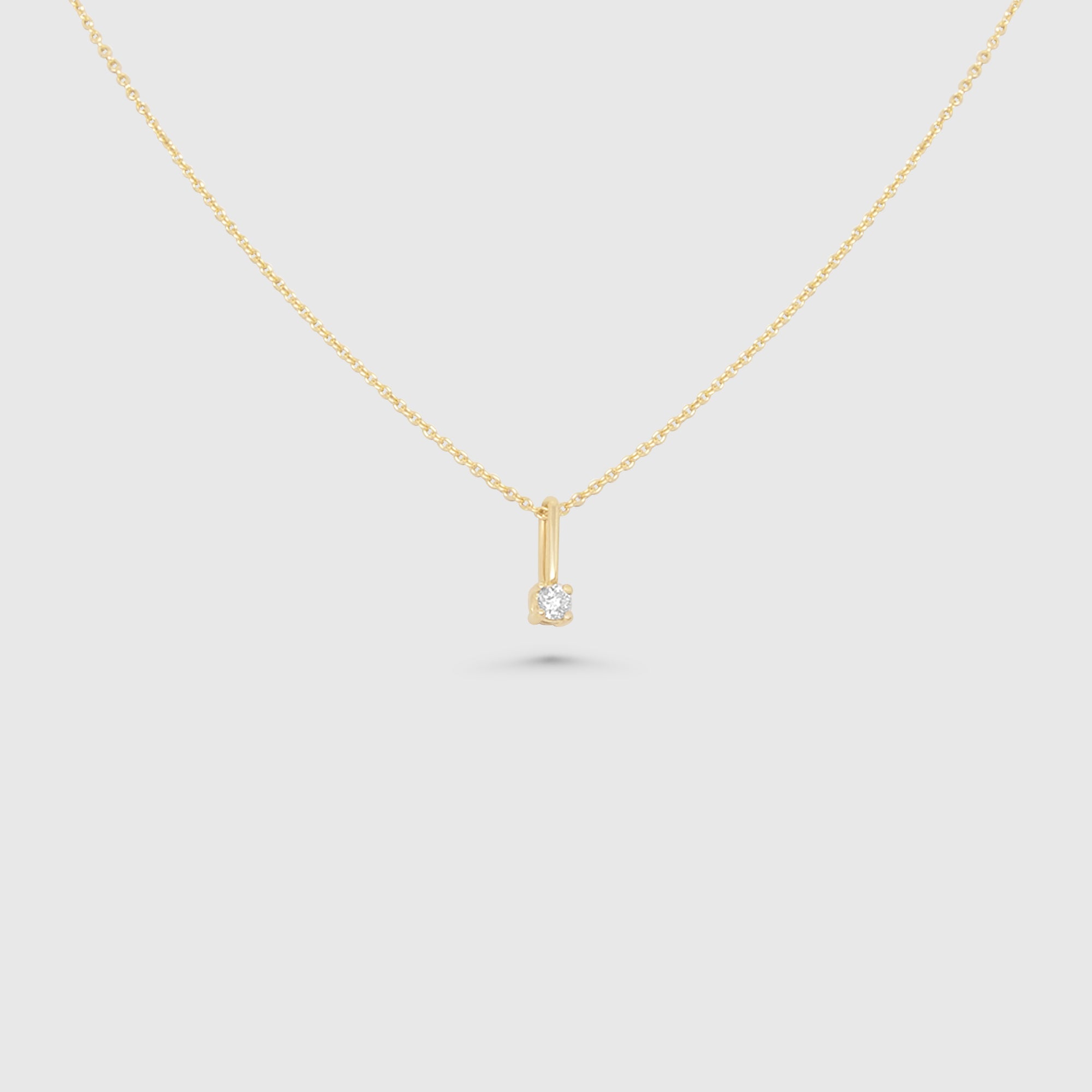 tiny diamond necklace charm | solid gold