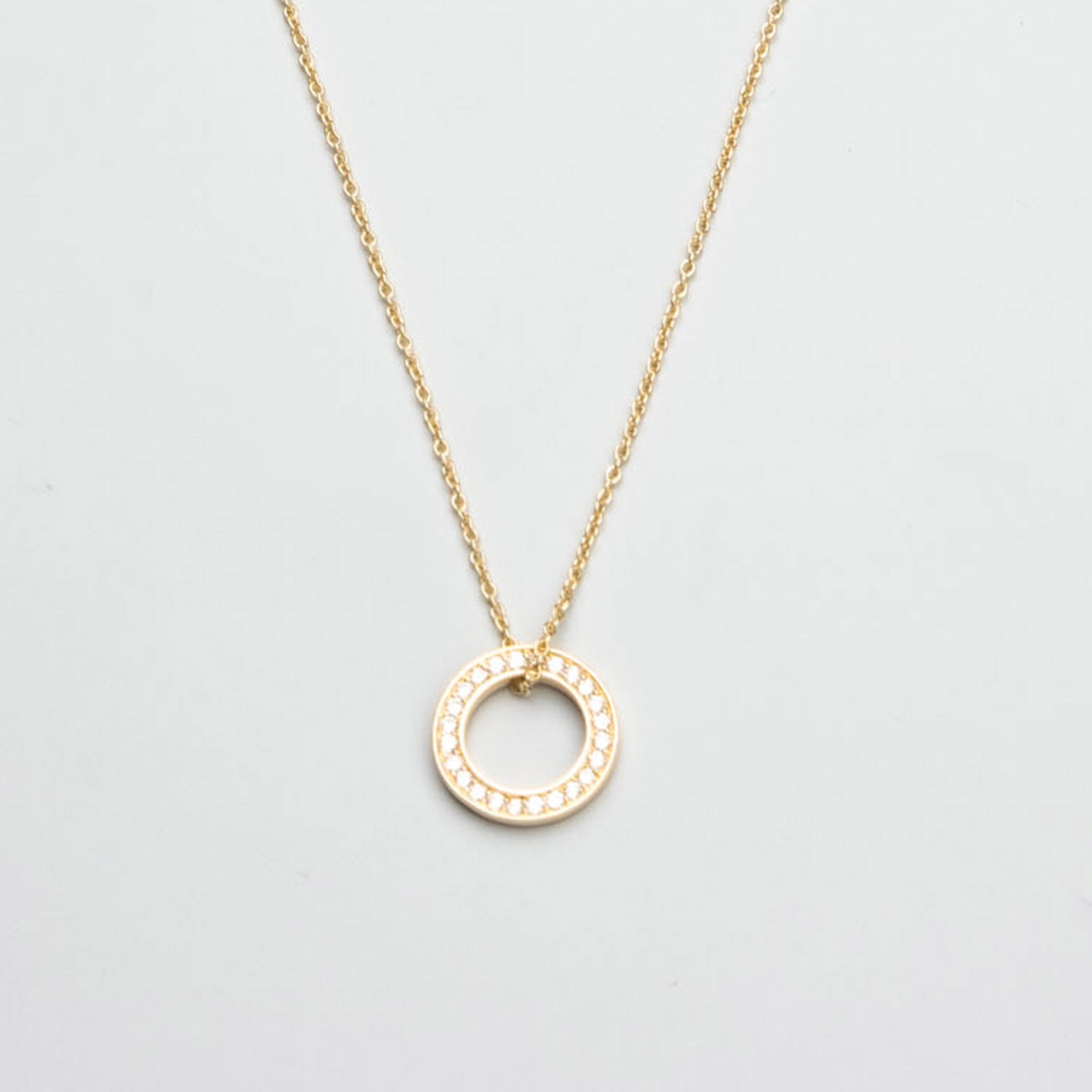 diamond disc necklace | solid gold