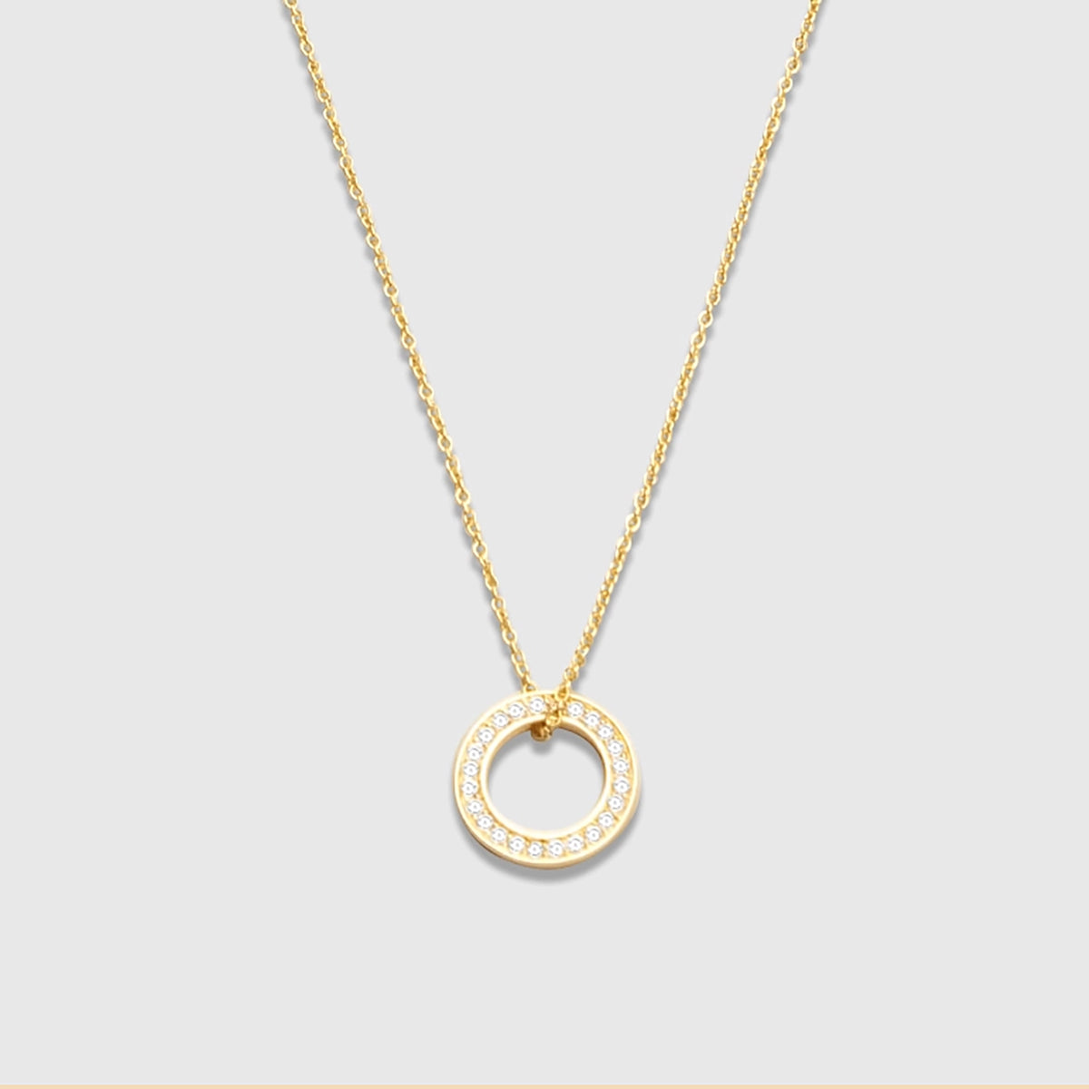 diamond disc necklace | solid gold