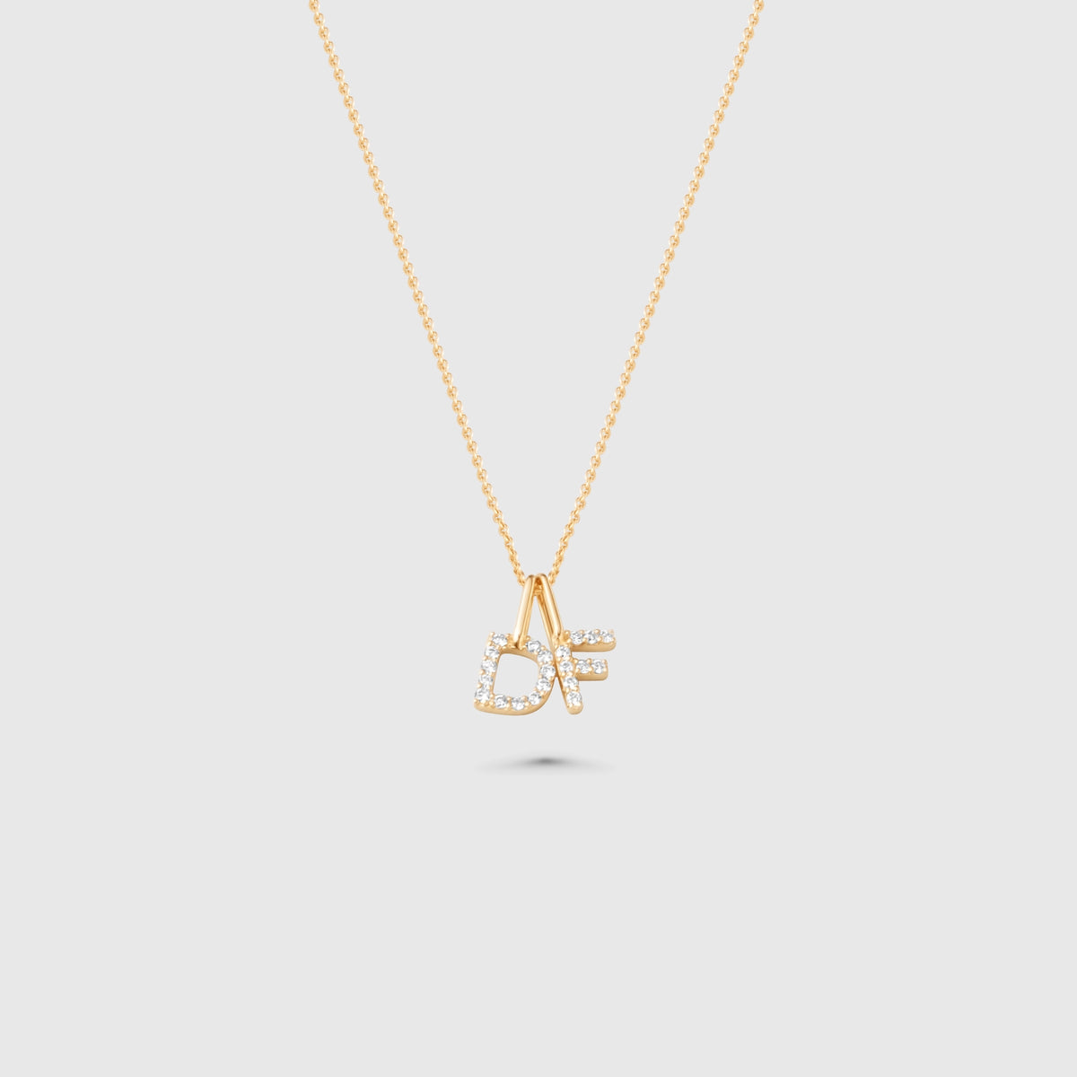 diamond letter necklace | solid gold