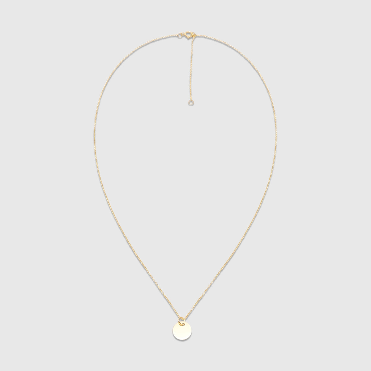 shiny disc necklace | solid gold - personalized