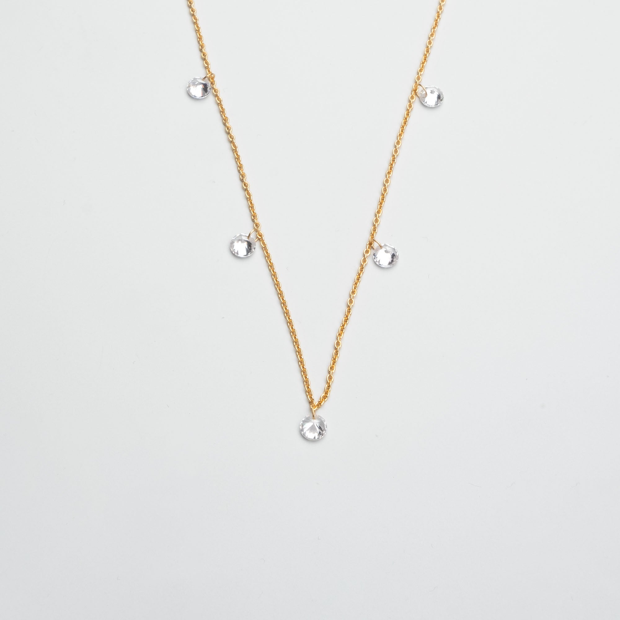 kurze Halskette mit Zirkonia gold