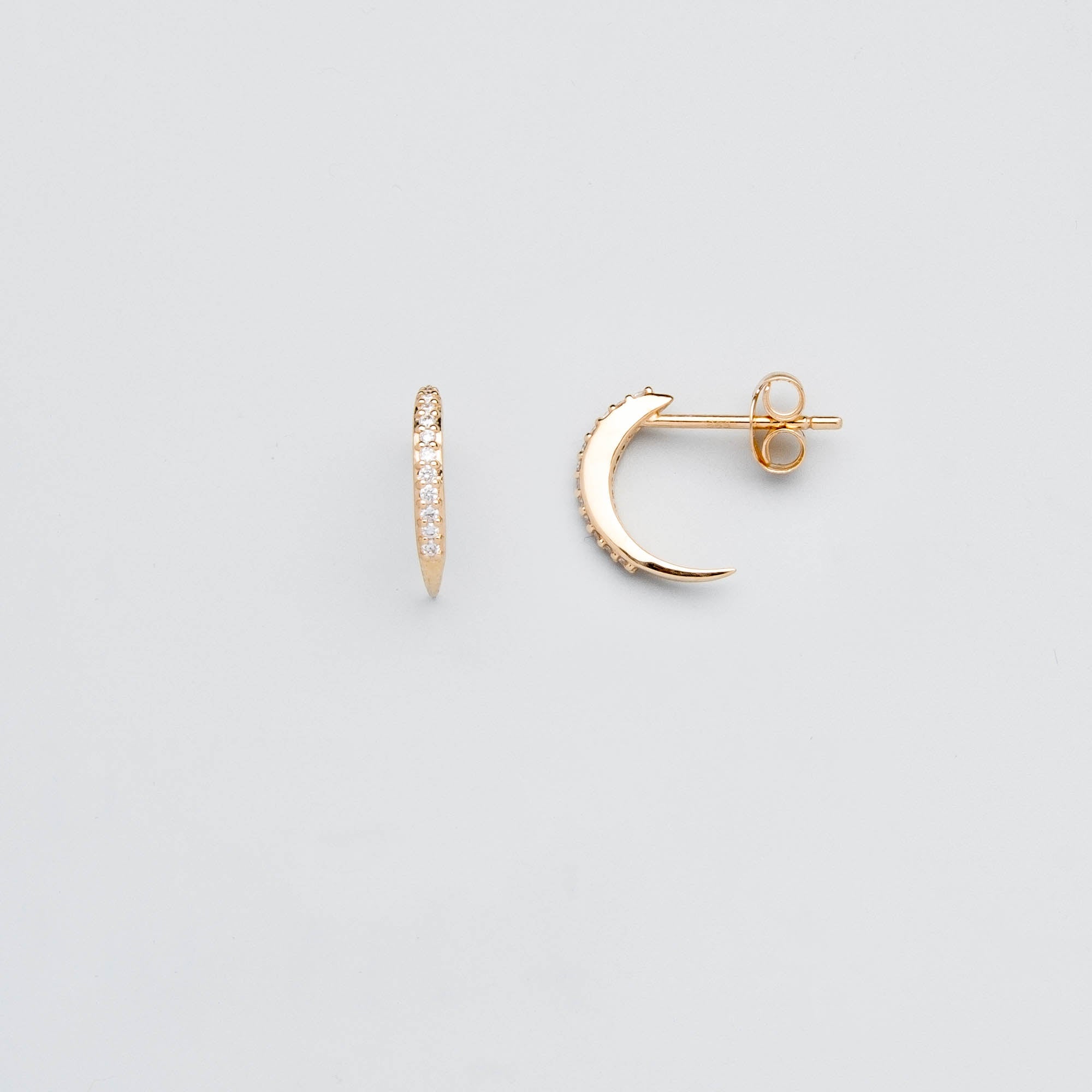 diamond claw hoop | solid gold
