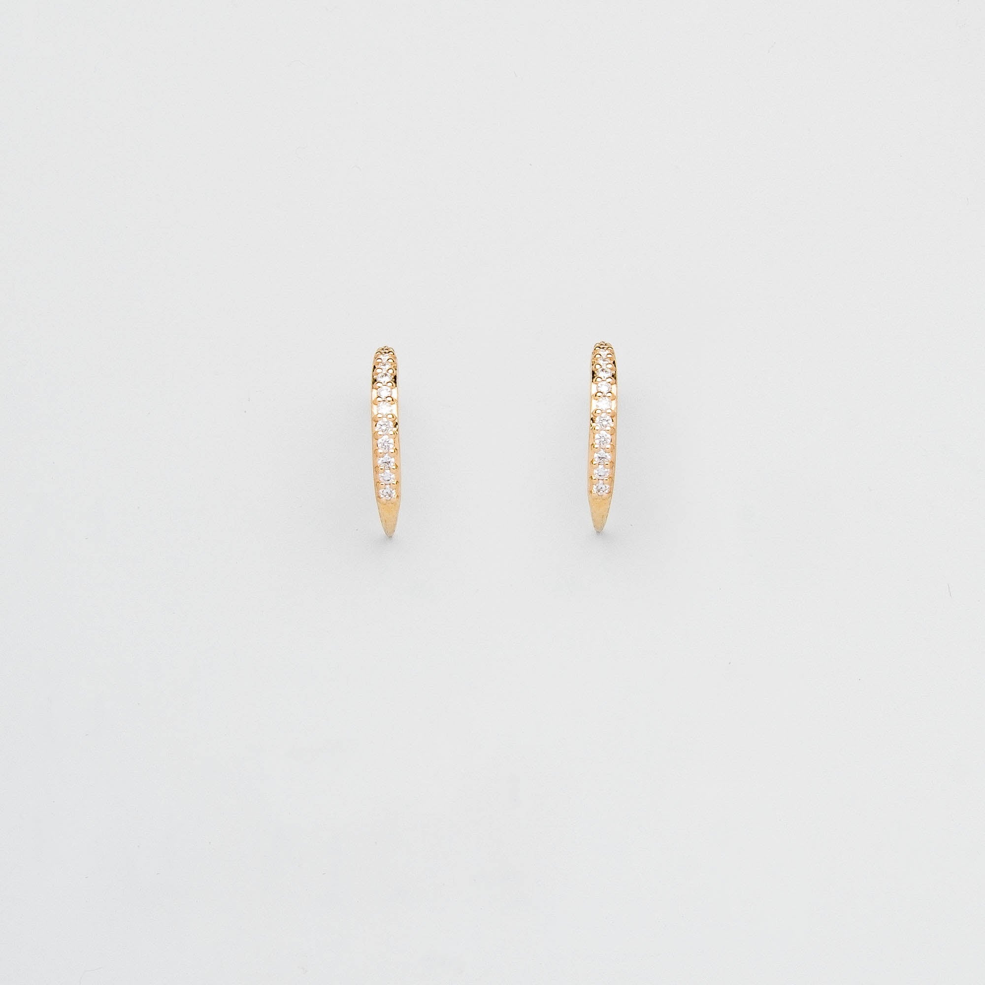 diamond claw hoop | solid gold