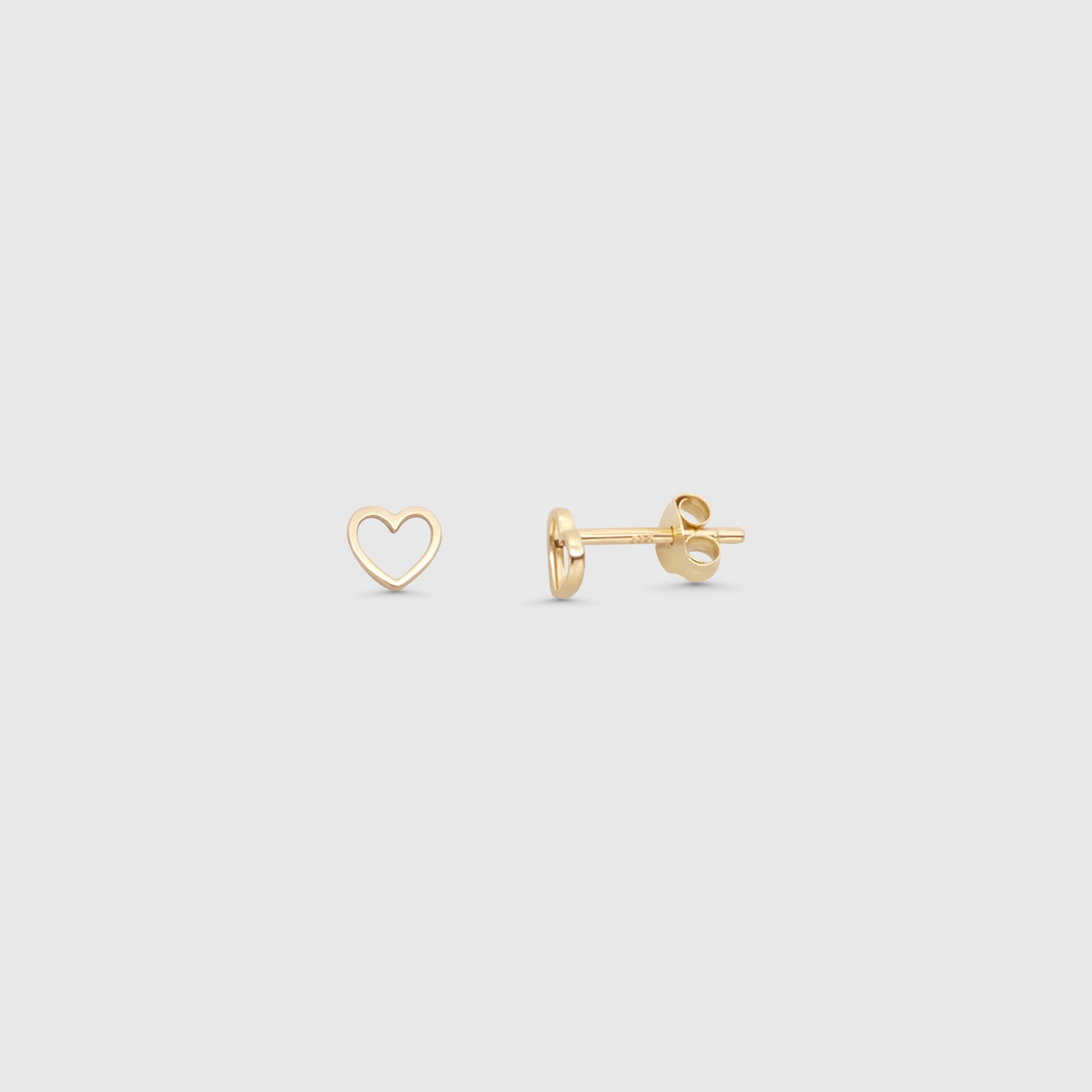 open heart stud | solid gold