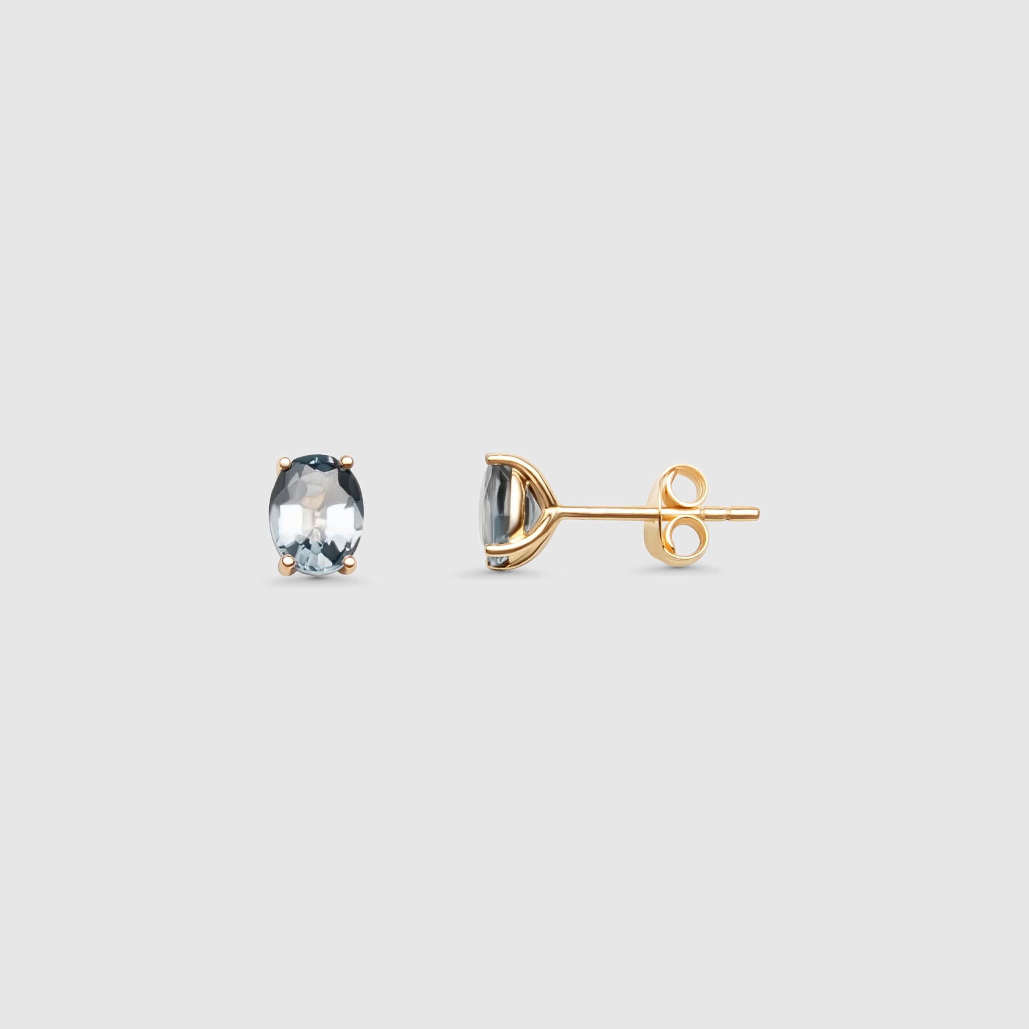 oval spinel stud | solid gold