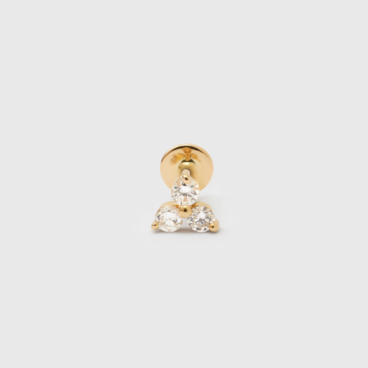 triple diamond helix stud | solid gold