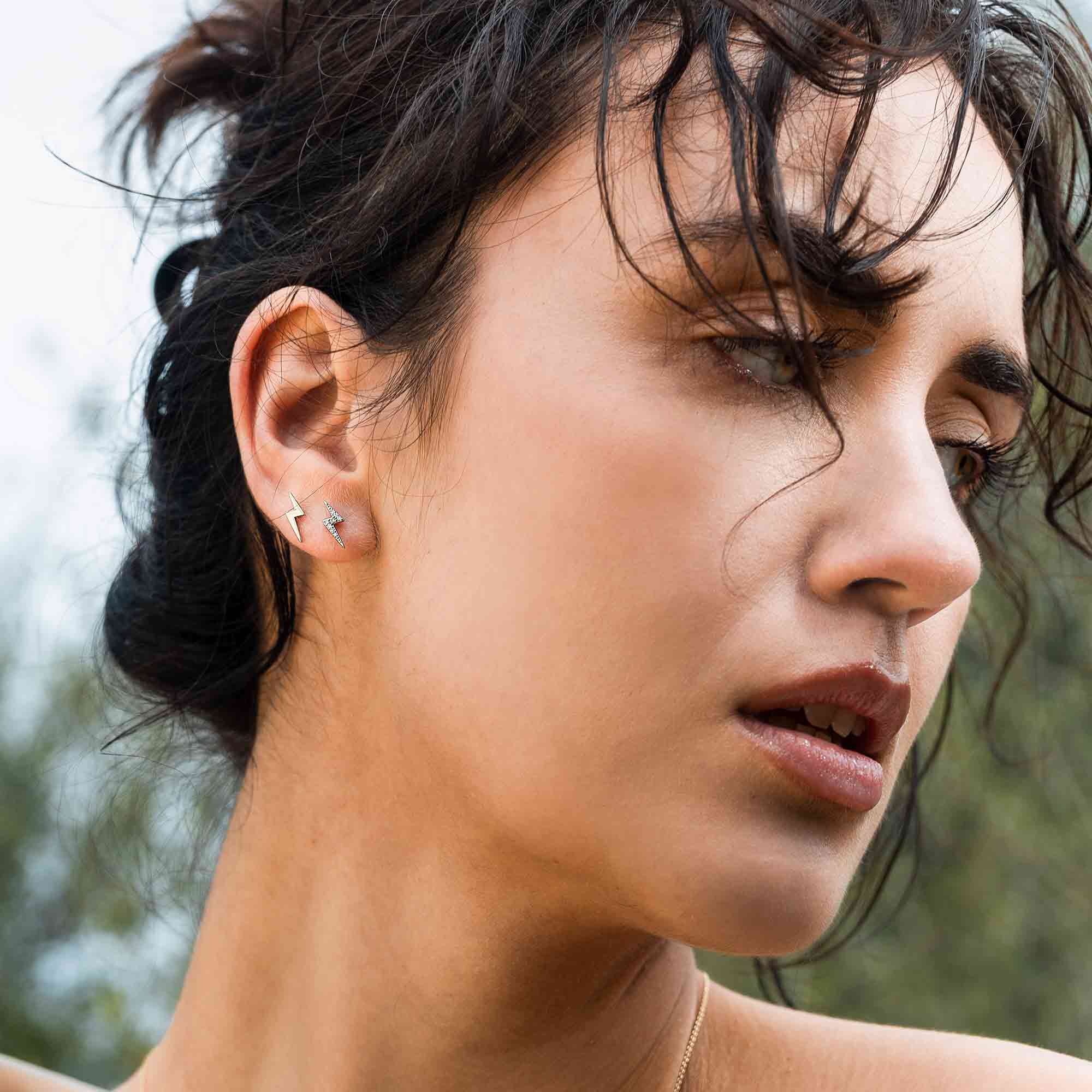 flash diamond helix stud | solid gold