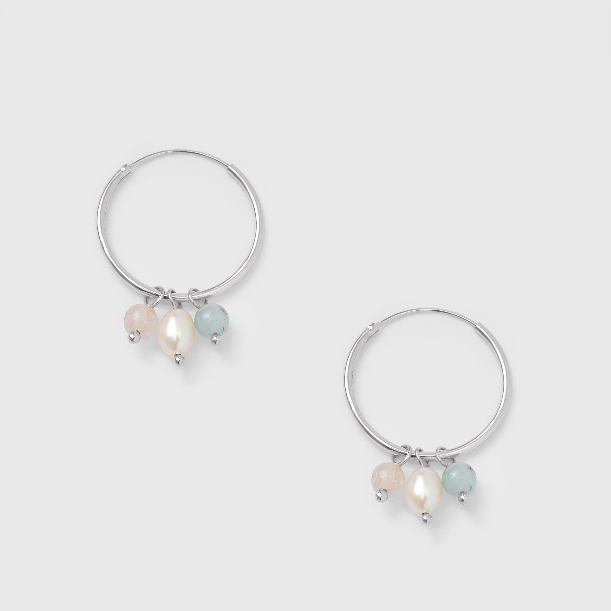 triple gemstone hoop