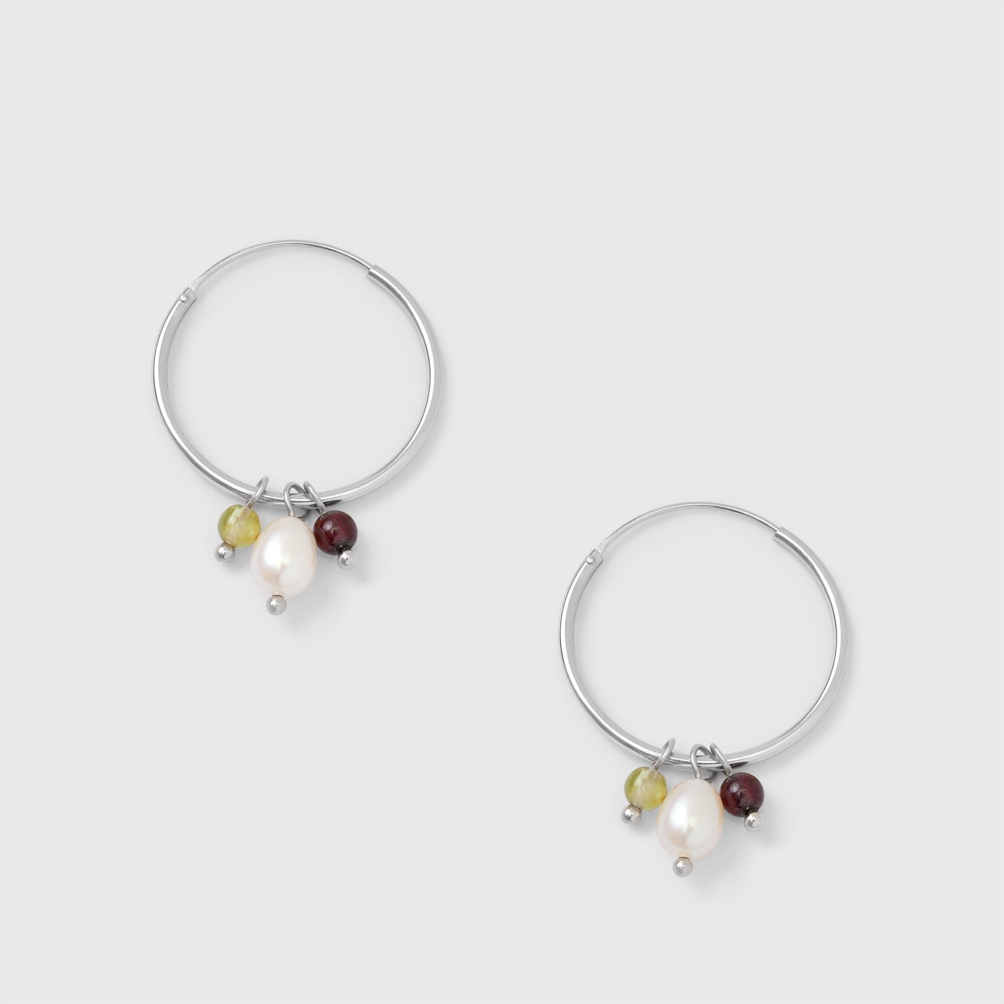 triple gemstone hoop